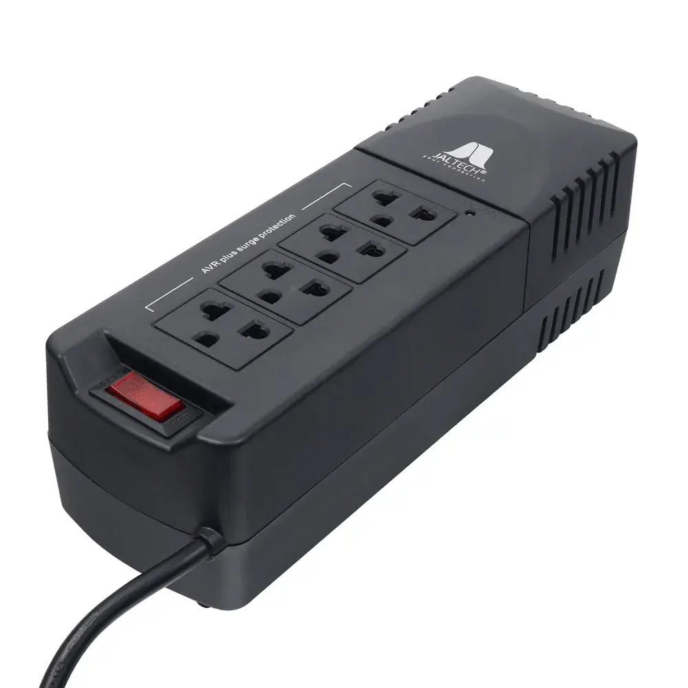 Capacidad óptima: Potencia de 400VA / 200W, ideal para proteger equipos sensibles de hogar u oficina. 4 Tomas Protegidas: Espacio suficiente para conectar múltiples dispositivos de forma simultánea de manera segura. Supresión de Picos y AVR: Regulación automática de voltaje para evitar daños graves causados por la inestabilidad de la red eléctrica. Interruptor de Encendido: Botón integrado con indicador LED para un control rápido y fácil del estado de funcionamiento. Diseño Compacto y Ergonómico: Estructura plástica resistente que ahorra espacio y se adapta perfectamente a cualquier escritorio o centro de entretenimiento.