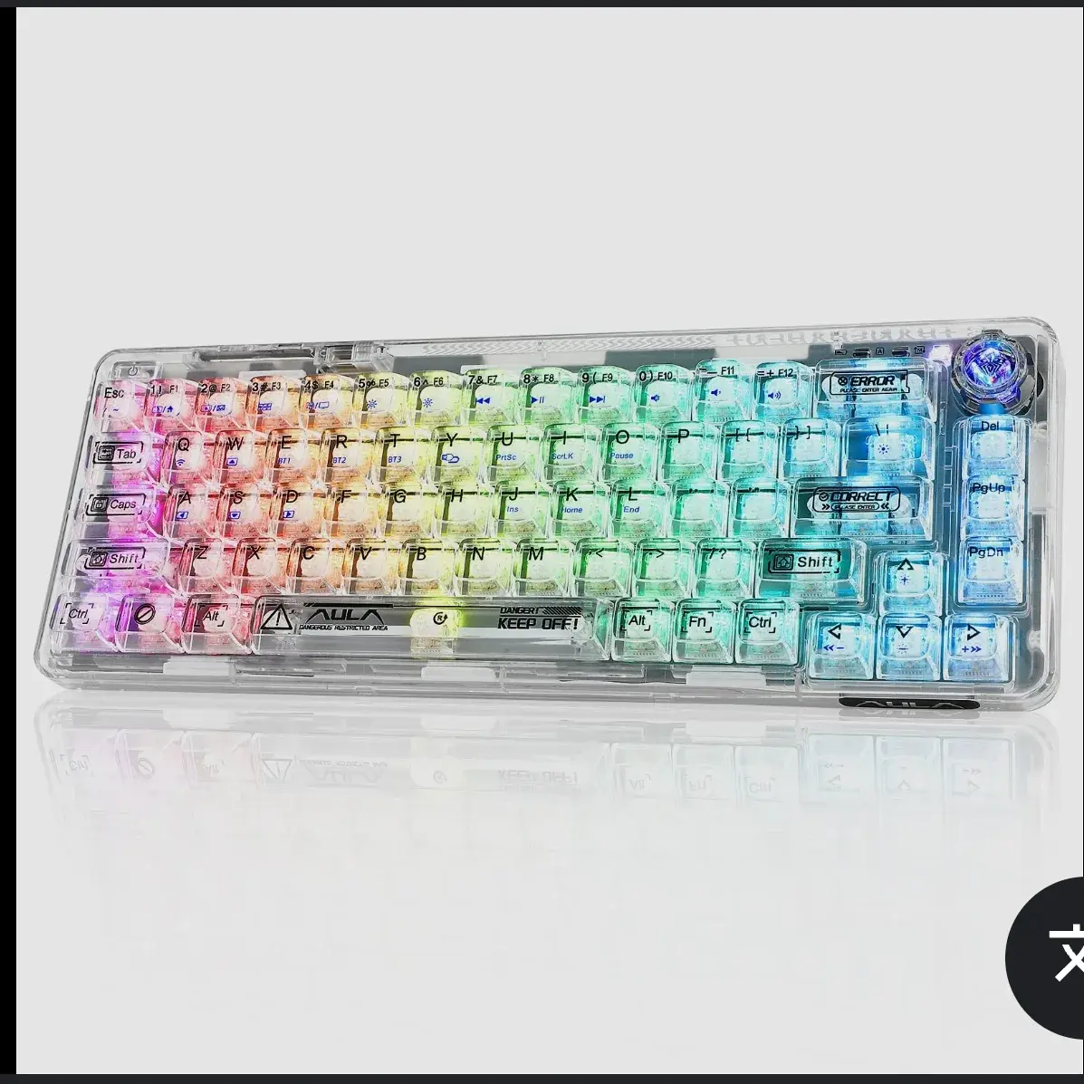 Teclado Mecánico Gaming Transparente RGB con Iluminación Full Clear y Switches Intercambiables