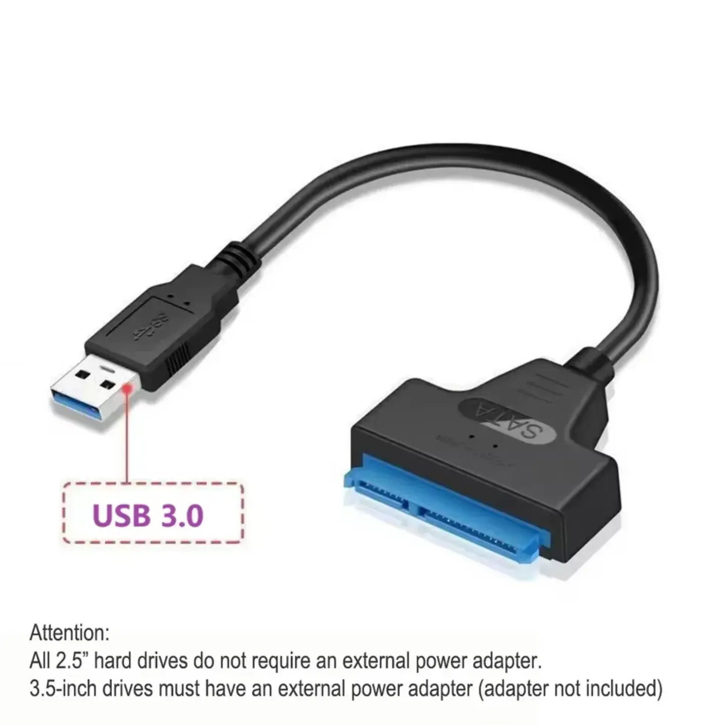 Cable Adaptador USB 3.0 a SATA para Discos Duros de 2.5" y SSD