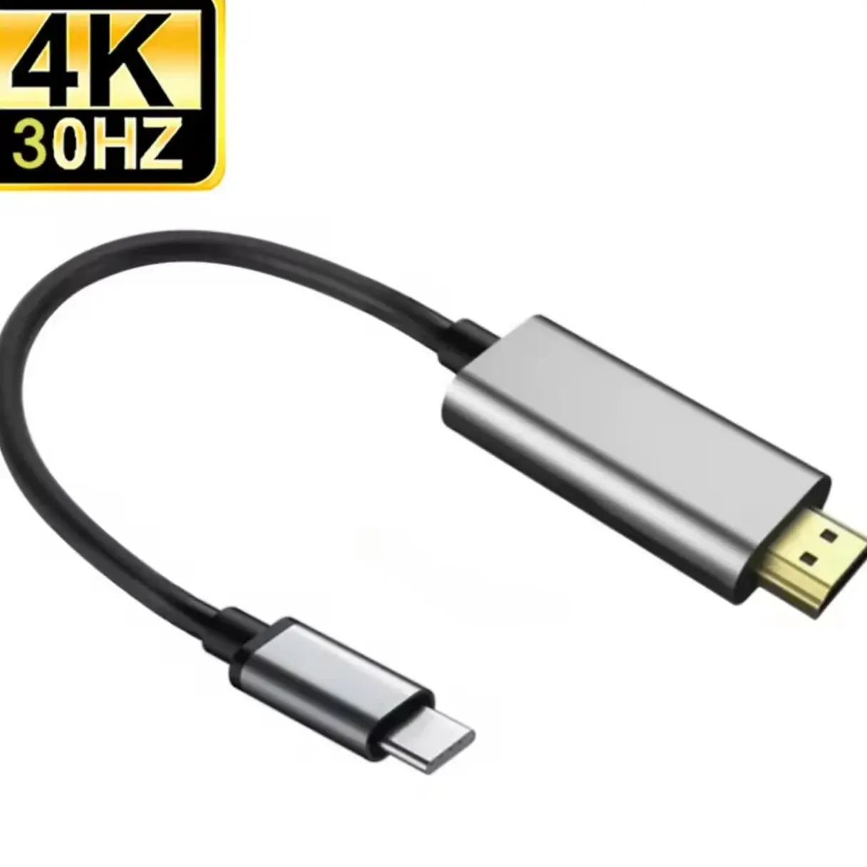 Cable Adaptador USB Tipo C a HDMI 4K (Conector Metálico Flexible de Alta Resolución)